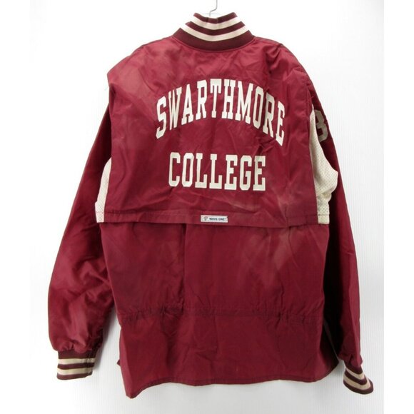 VINTAGE Swarthmore College Jacket Large 80s Wave One 1/4 Zip Letterman * - Picture 10 of 16